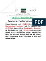 BCM 112 Biochemistry I Urgent