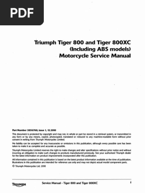 Manual tiger 800 xcx best sale