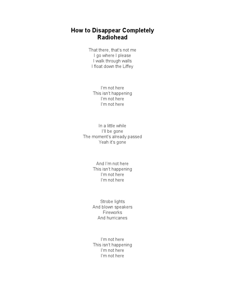 How To Disappear Completely PDF