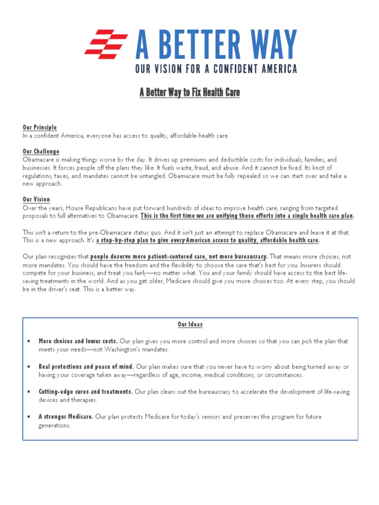 Health Care Reform for Republicans | PDF | Medicare (United States ...