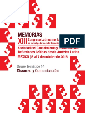 Memorias Do XIII Congreso Latinoamericano de Investigadores de La  Comunicación, PDF, Michel Foucault