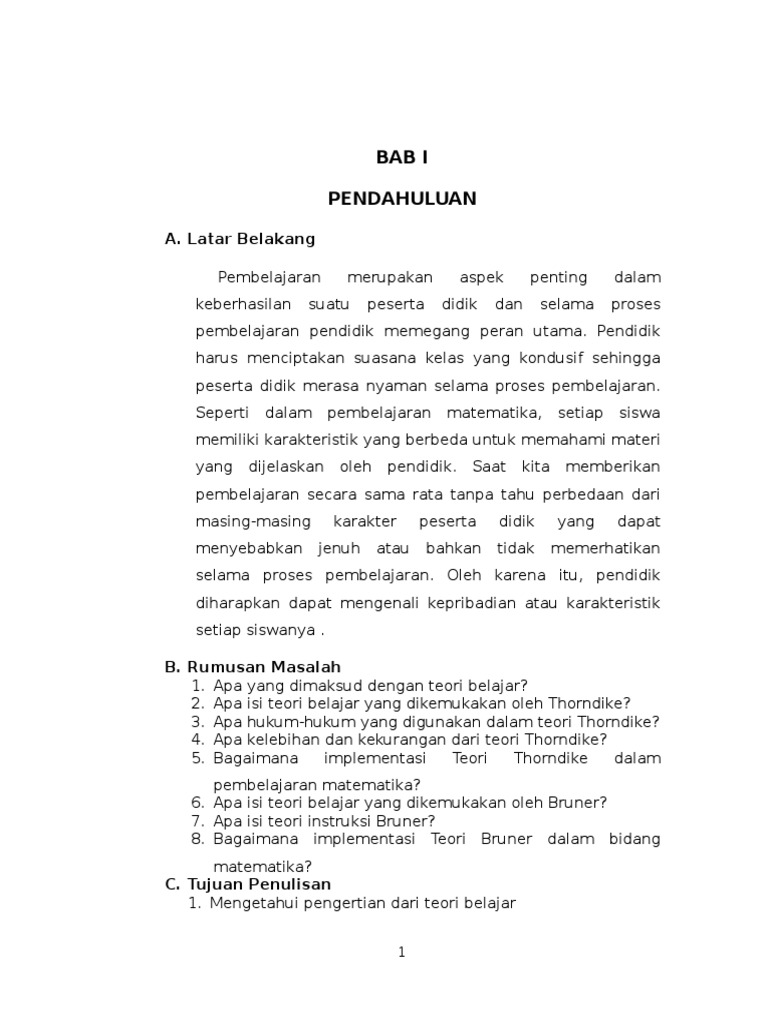  KELEBIHAN DAN KEKURANGAN TEORI THORNDIKE PDF 