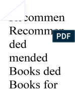 Recommen Recommen Ded Mended Books Ded Books For