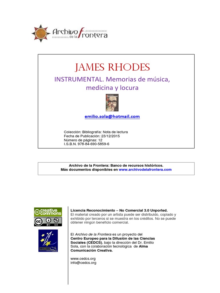 James Rhodes Instrumental PDF | PDF | Suicidio | Vergüenza