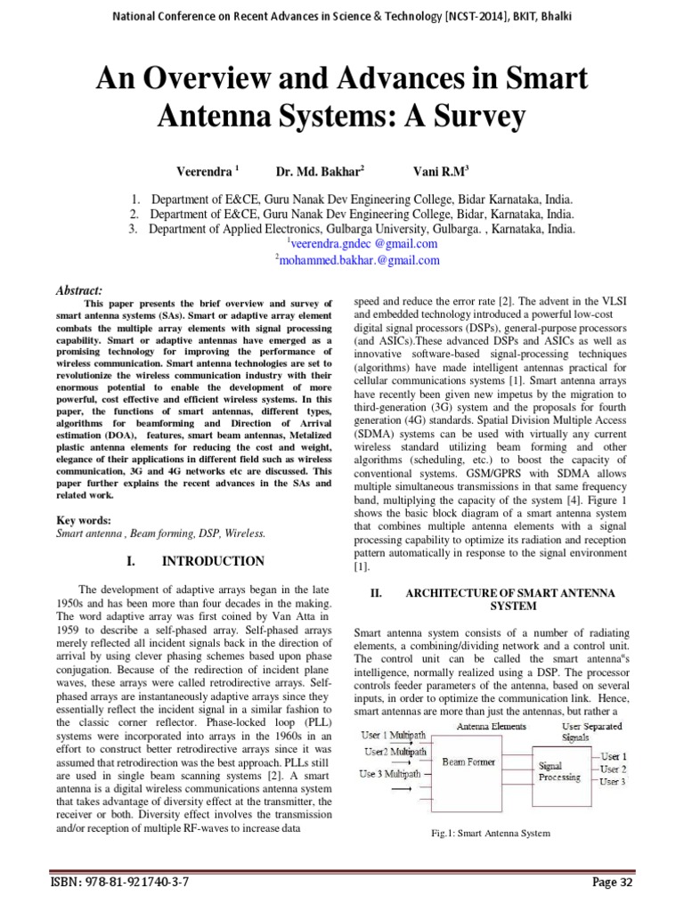 Advances in Smart Antenna Systems | PDF | Antenna (Radio) | Cellular ...