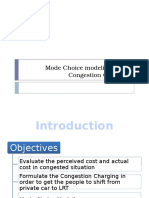 Mode Choice Modeling Using Congestion Charging