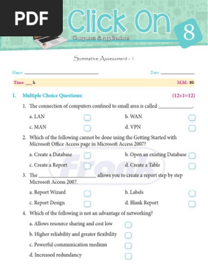 Click on Class 8 Summative Assessment 1