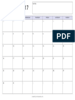 January 2017 calendar printable