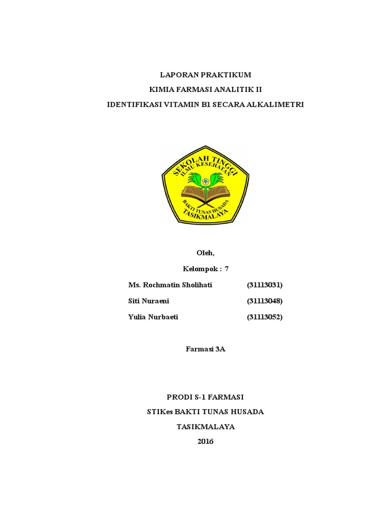 Laporan Vitamin B1 Docx