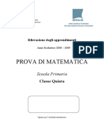 Prova Matematica Scuola Primaria Classe V