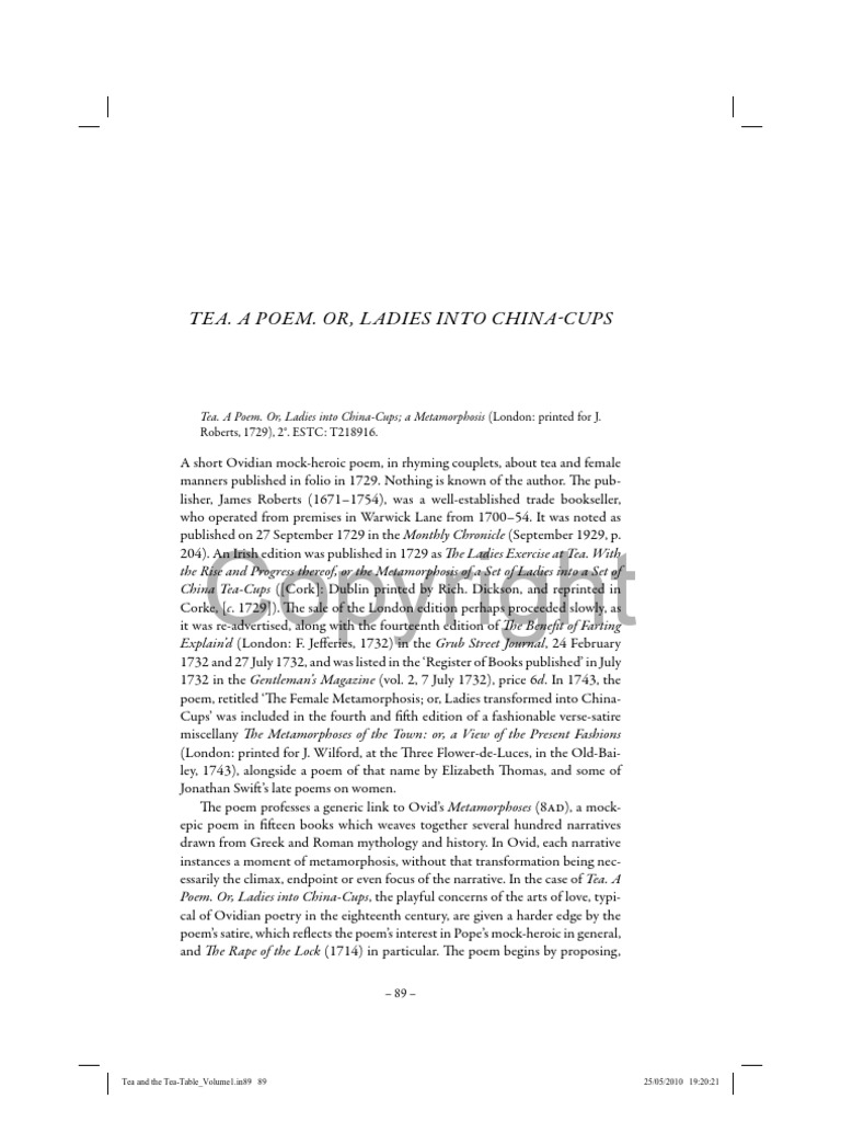 Sample Pages From Tea and The Tea-Table | PDF | Ovid | Virtue