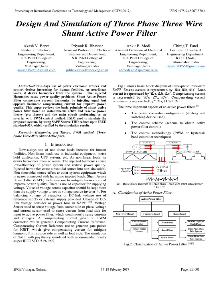 Design of Three-Phase Shunt Active Filter | PDF | Power Inverter | Ac Power