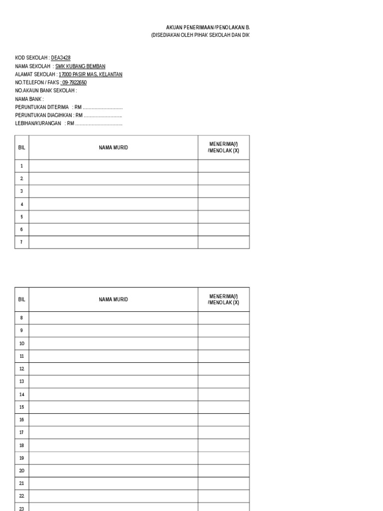 Borang Akuan Terima Bantuan Rm100 Pdf