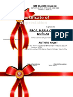 Certificate of Participation NUNEZA