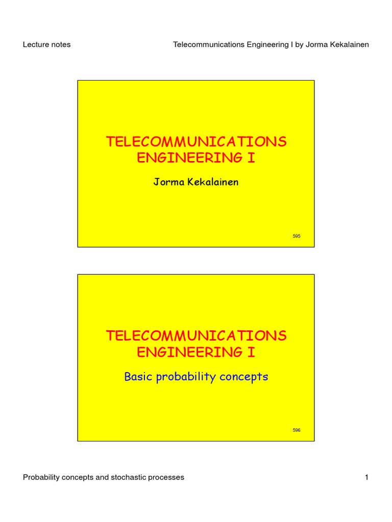 Probability in Telecommunications Engineering | PDF | Stationary ...
