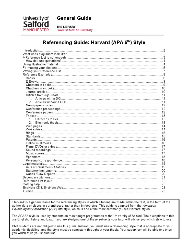 Bibliographic Citations APA 6th Harvard Aug12