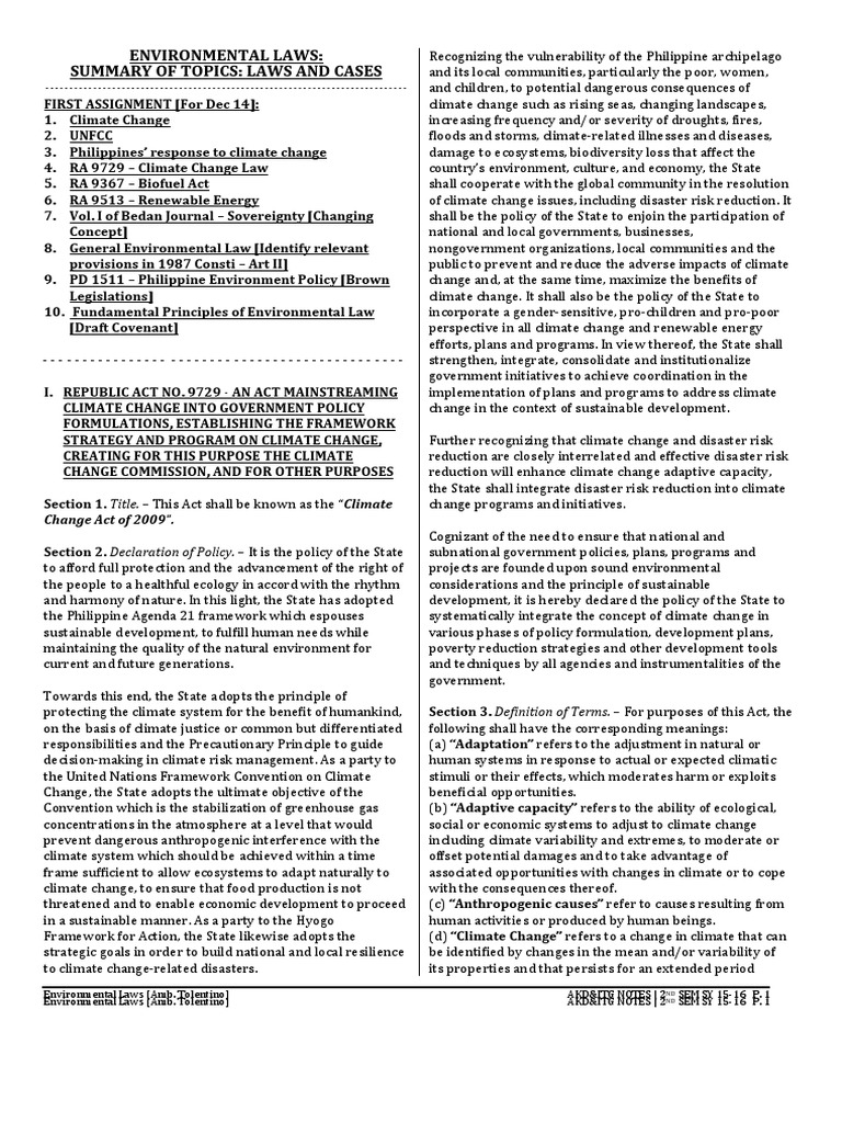 Environmental Laws Summary of Topics Laws and Cases PDF Greenhouse Effect Greenhouse Gas