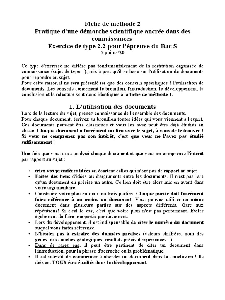 Methode Type 1 Svt Article Méthodo SVT 2 | PDF | Connaissances | Épistémologie