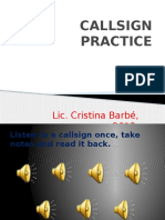 Callsign Practice: Lic. Cristina Barbé, 2013