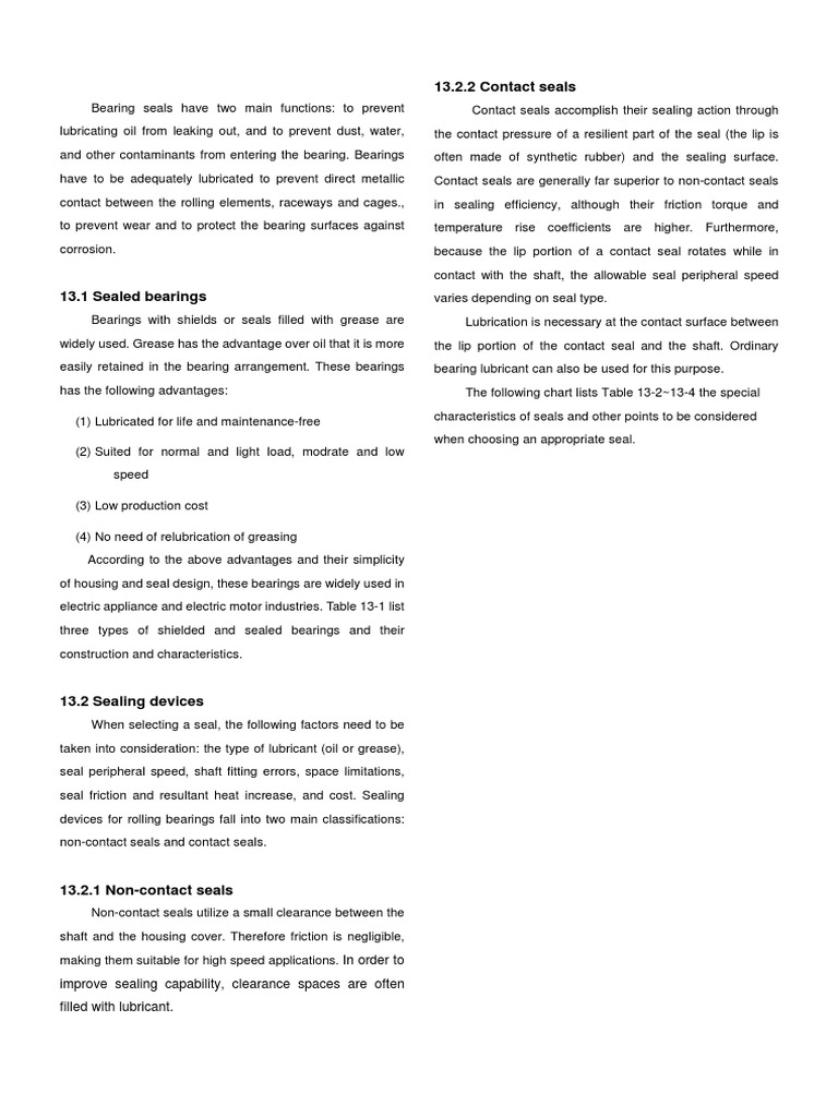 Bearing Seals PDF Bearing (Mechanical) Lubricant