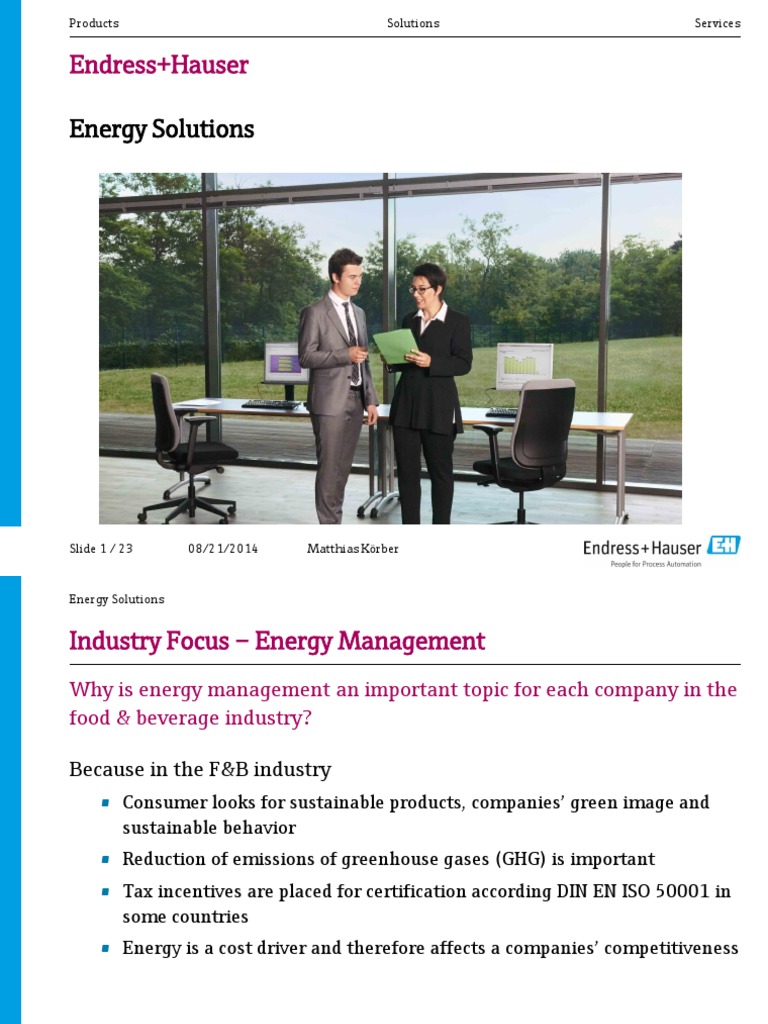Energy Solutions Presentation | PDF | Energy Management | Greenhouse Gas