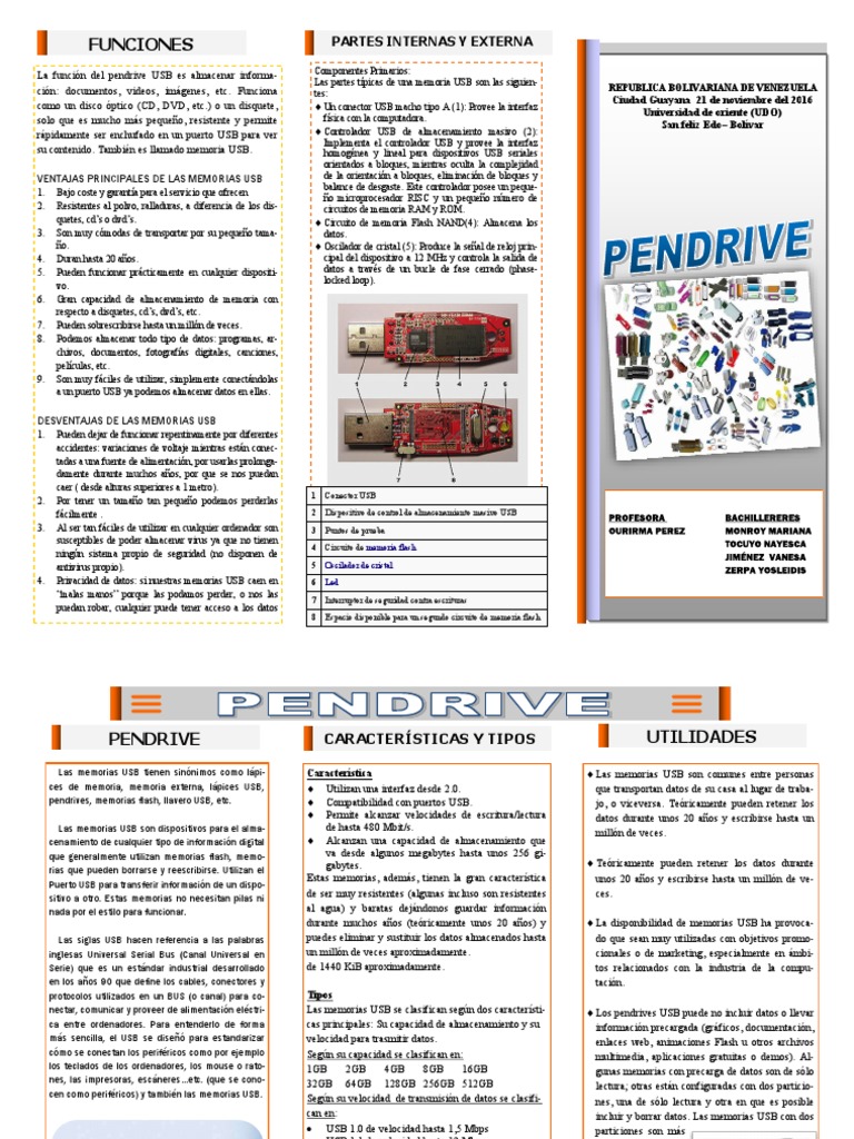 Características y funciones del pendrive USB | PDF | Memoria USB | USB