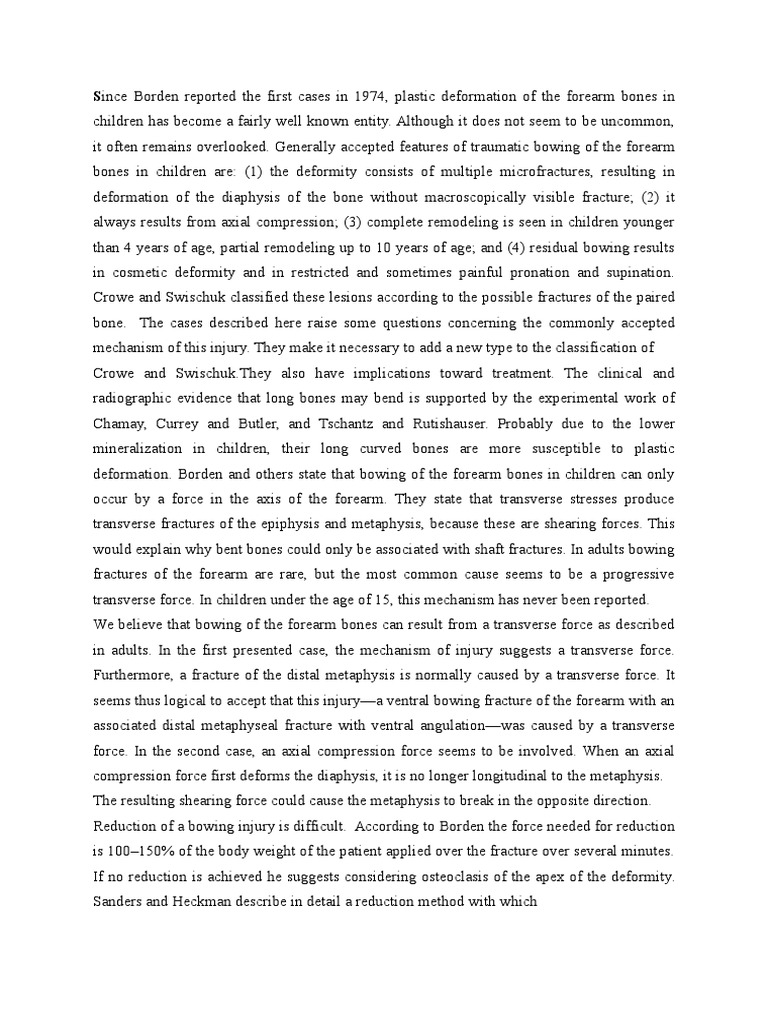 Bowing Fracture Translate 2 | PDF | Bone | Fracture