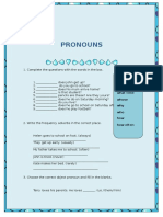 Daily Routines WH Questions Personal Pronouns