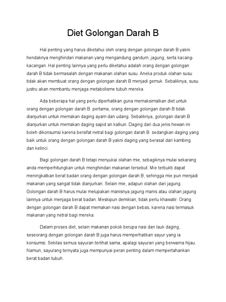 Diet Golongan Darah B Dan Ab Pdf