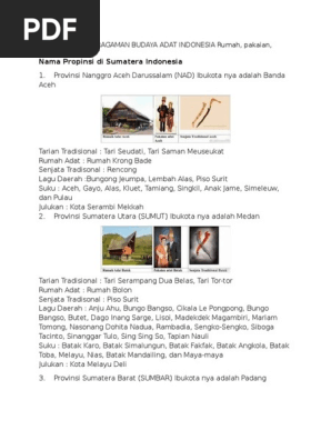 Kliping Keanekaragaman Budaya Adat Indonesia Rumah Pdf