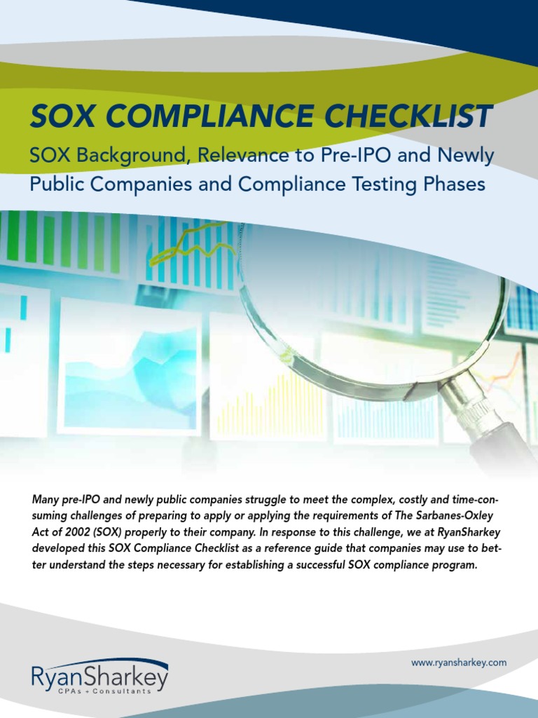 Sox Compliance Checklist SarbanesOxley Act Audit