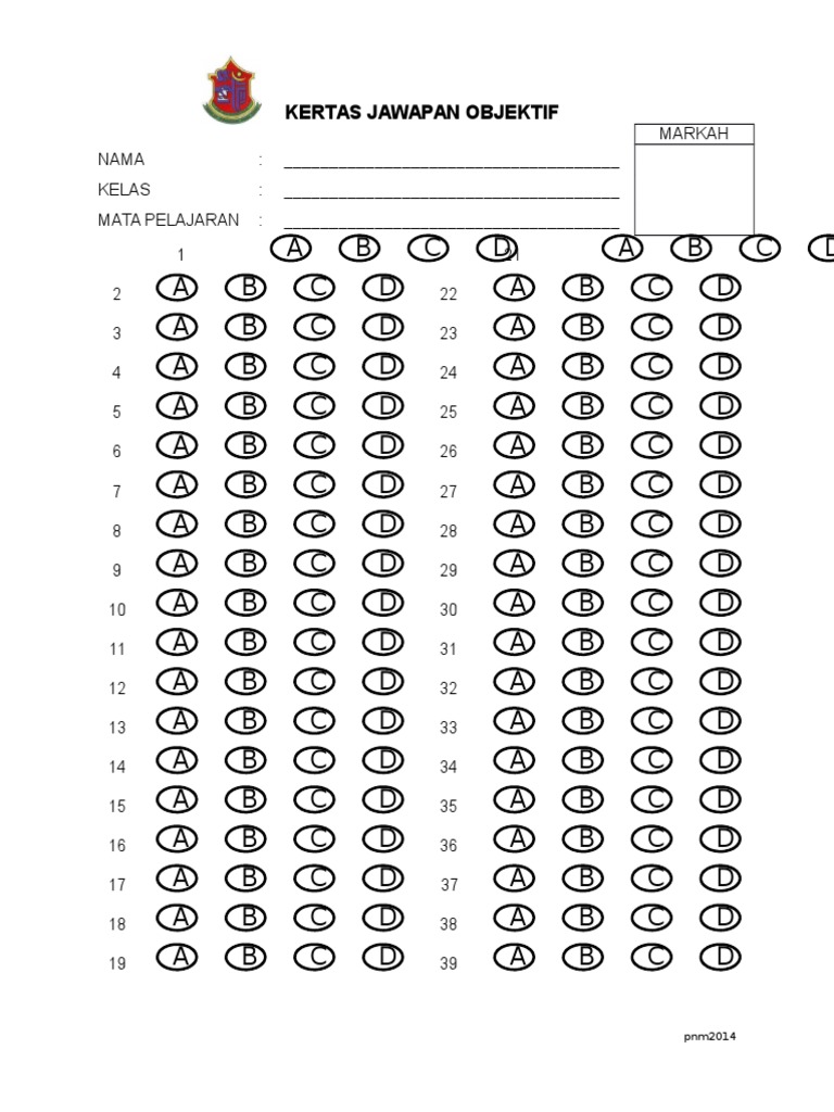 Objective Test Answer Sheet | PDF