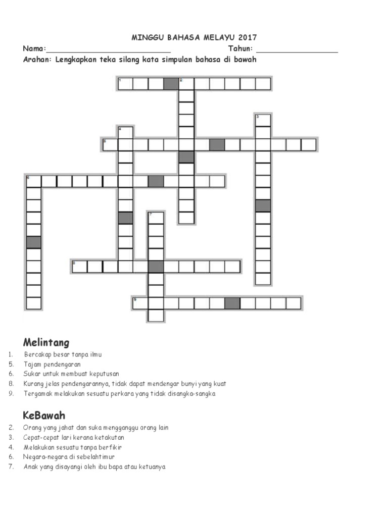 Teka Silang Kata Simpulan Bahasa Pdf
