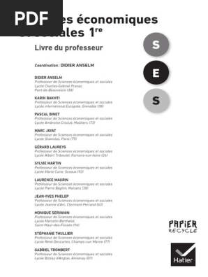 Livre Du Professeur Sciences Economiques Et Sociales Devises Creation De L Argent
