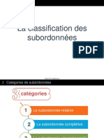 Classification Des Subordonnees