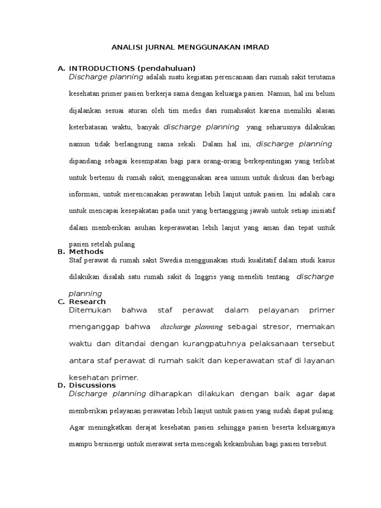 Analisi Jurnal Menggunakan Imrad Pdf