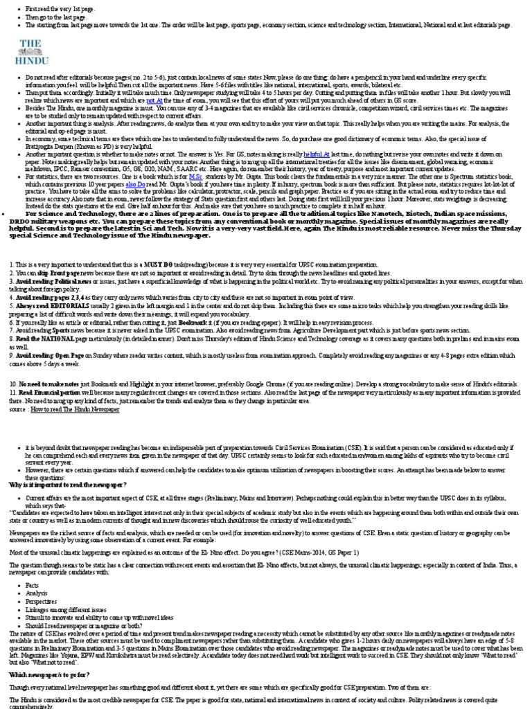 How To Read The Newspaper PDF Newspapers News