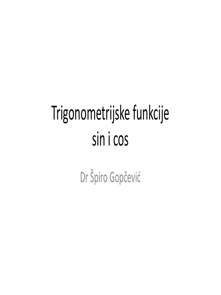 Trigonometrijske Funkcije - Sin I Cos | PDF