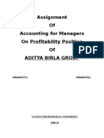 Profitability Position of Aditya Birla