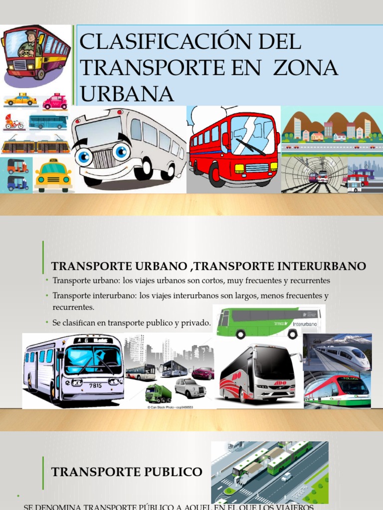 Clasificación del Transporte Urbano e Interurbano | PDF | Negocios