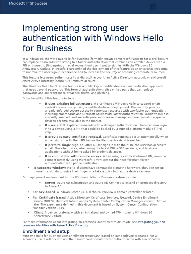 7117 Implementing Strong User Authentication With Windows Hello For