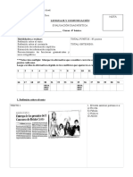 Evaluación Diagnóstica 4° Básico Lenguaje