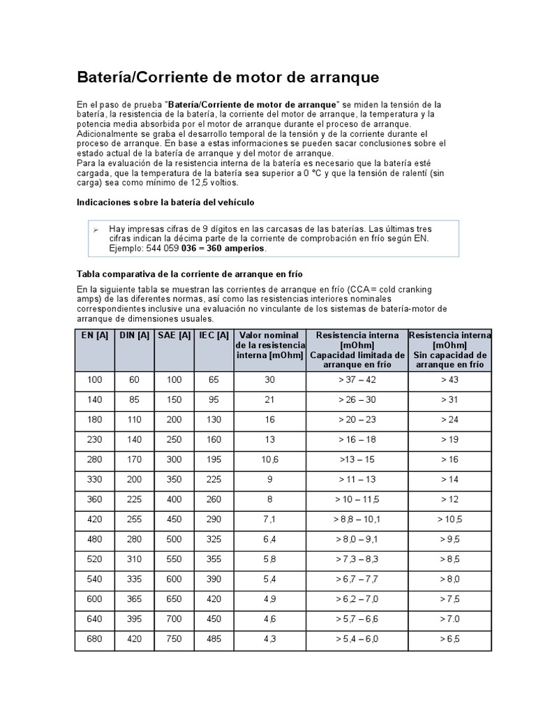 CCA en Baterías: Guía y Tablas | PDF | Almacen de energia | Células ...