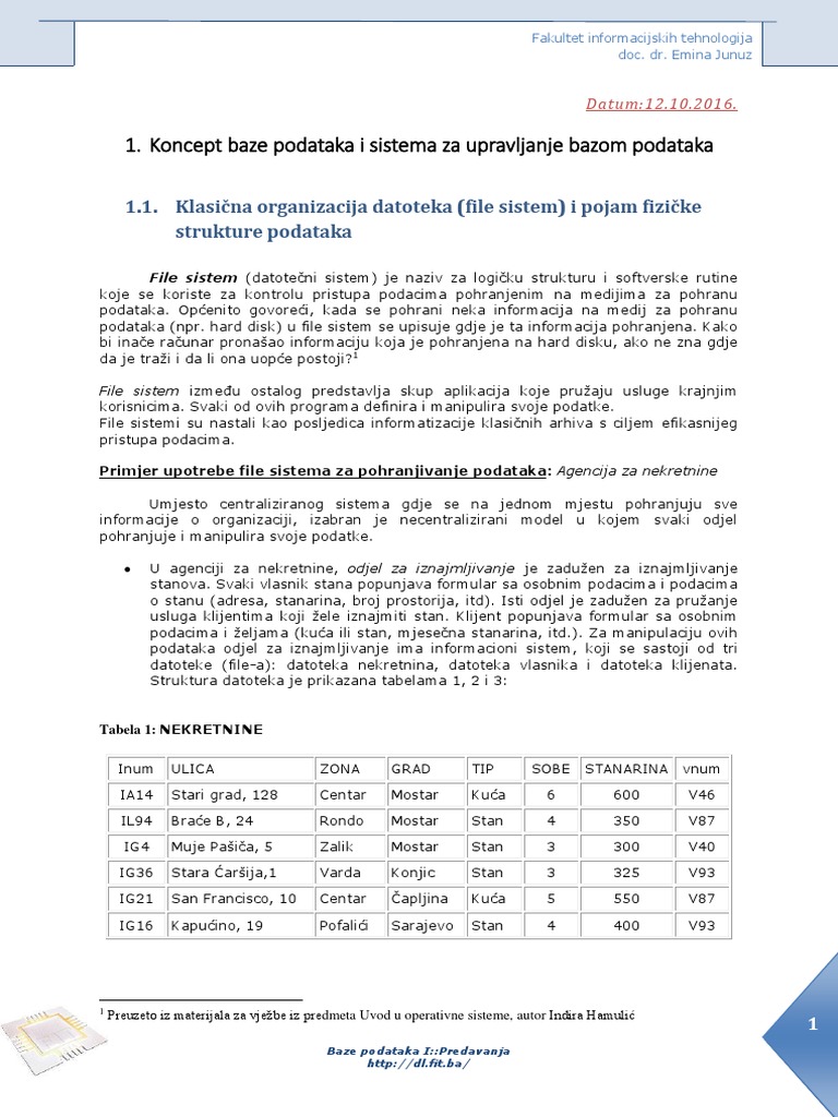 Baze Podataka I | PDF