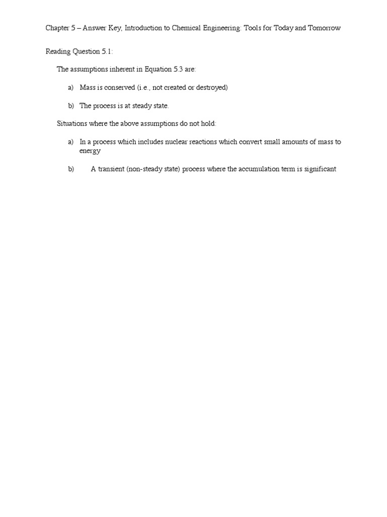 Worksheets Introduction To Chemistry Worksheet Answers introduction to chemical engineering tools for today and tomorrow sample solution chapter 5 mole unit benzene