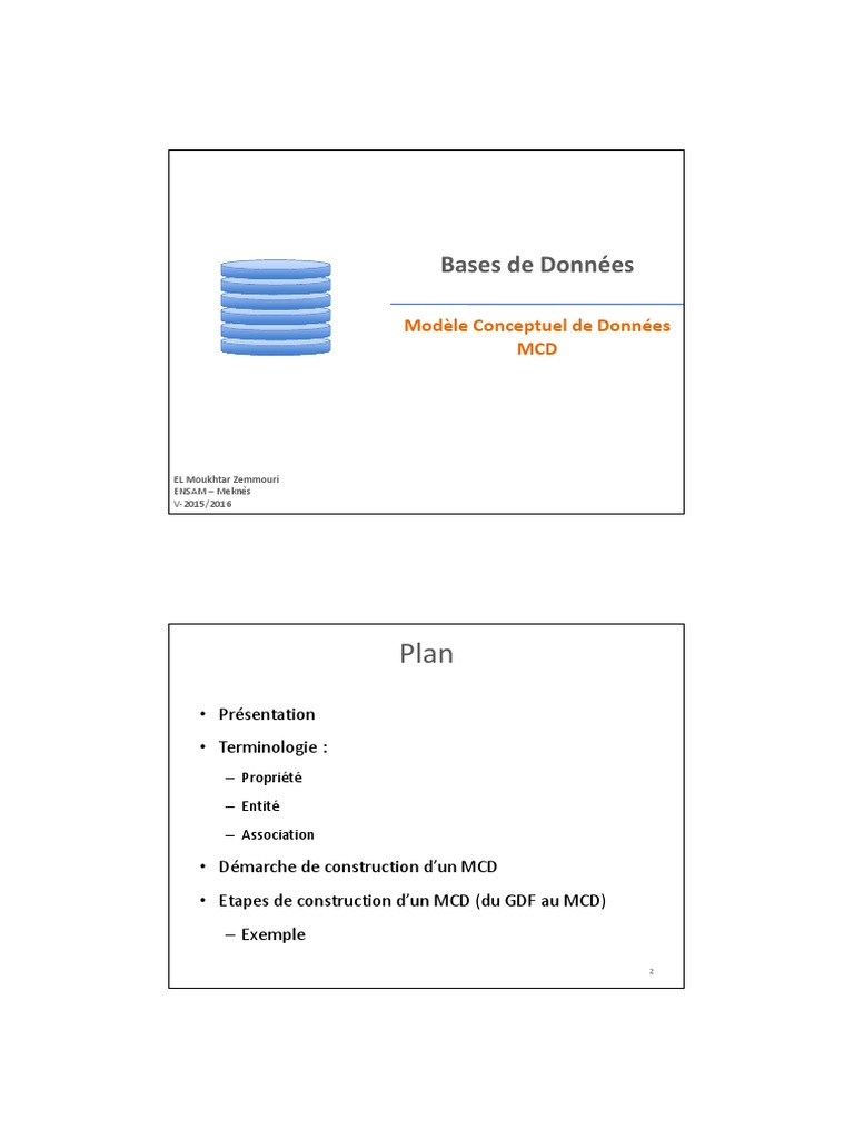 03 MCD | PDF | Bases de données | Lecture (Processus)
