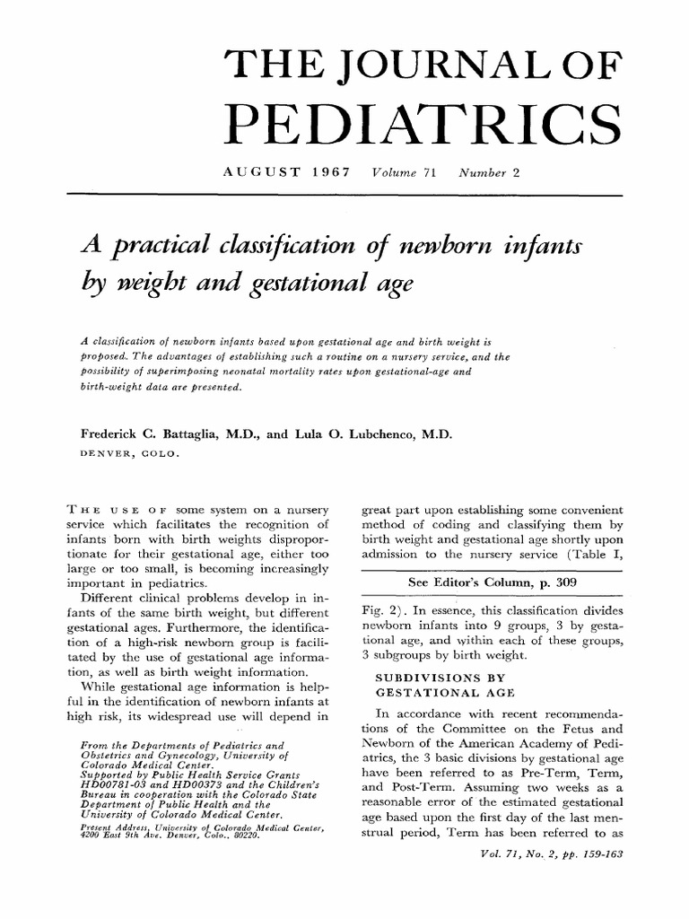 Newborn Classification by Age and Weight | PDF | Infants | Prenatal ...