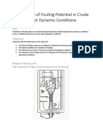 Calculation of Fouling Potential in Crude Oil for Dynamic Conditions
