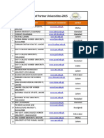 List of Partner Universitites-2015: SR.N O. Name of University Address of Univeristies District