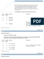 Prova Objetiva - Matemática Financeira - Nota 100